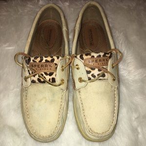 Cheetah print Sperry top siders